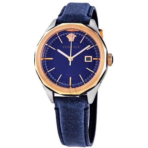 versace glaze watch blue|versace leather watch.